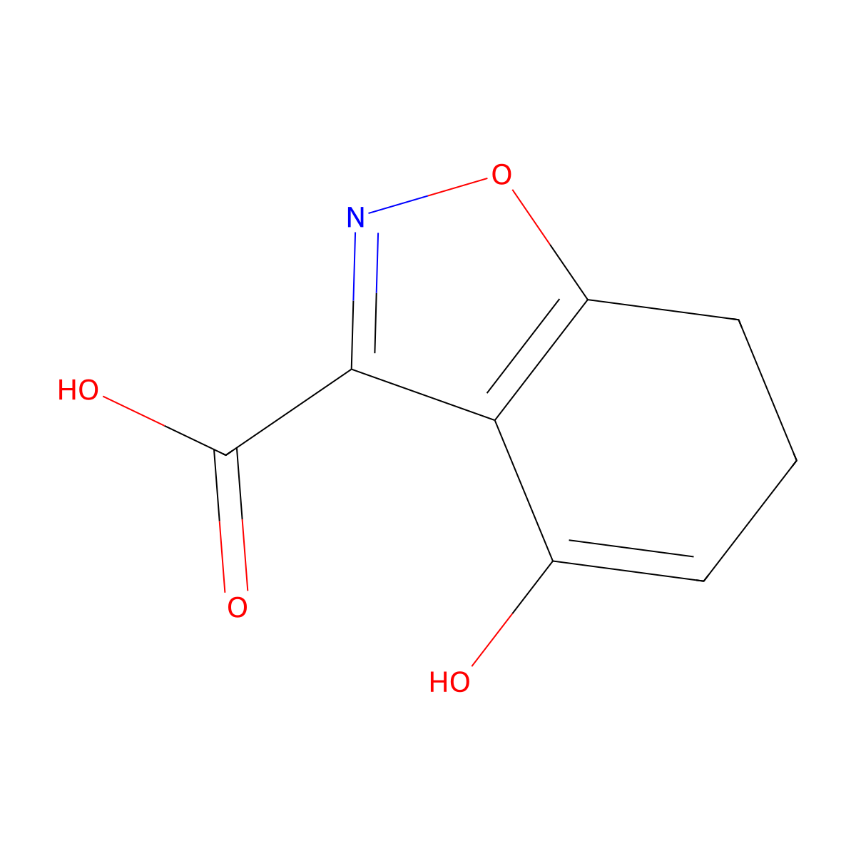 4-Hydroxy-6,7-dihydro-1,2-benzoxazole-3-carboxylic acid molecular structure, CAS 2060037-16-1