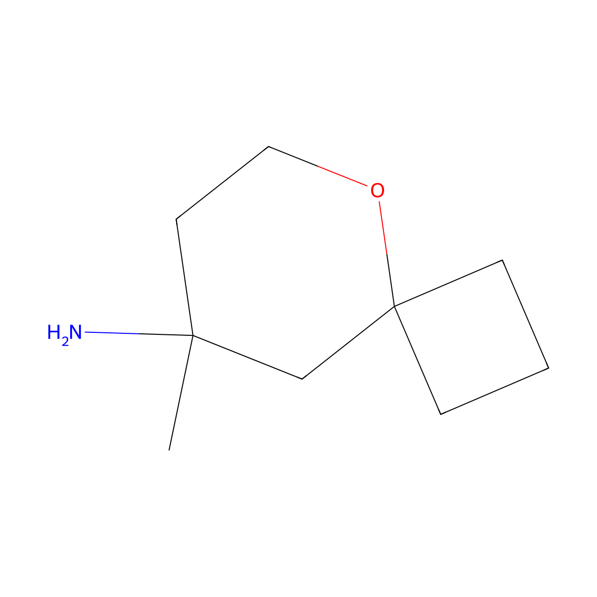 8-Methyl-5-oxaspiro[3.5]nonan-8-amine molecular structure, CAS 2060037-25-2