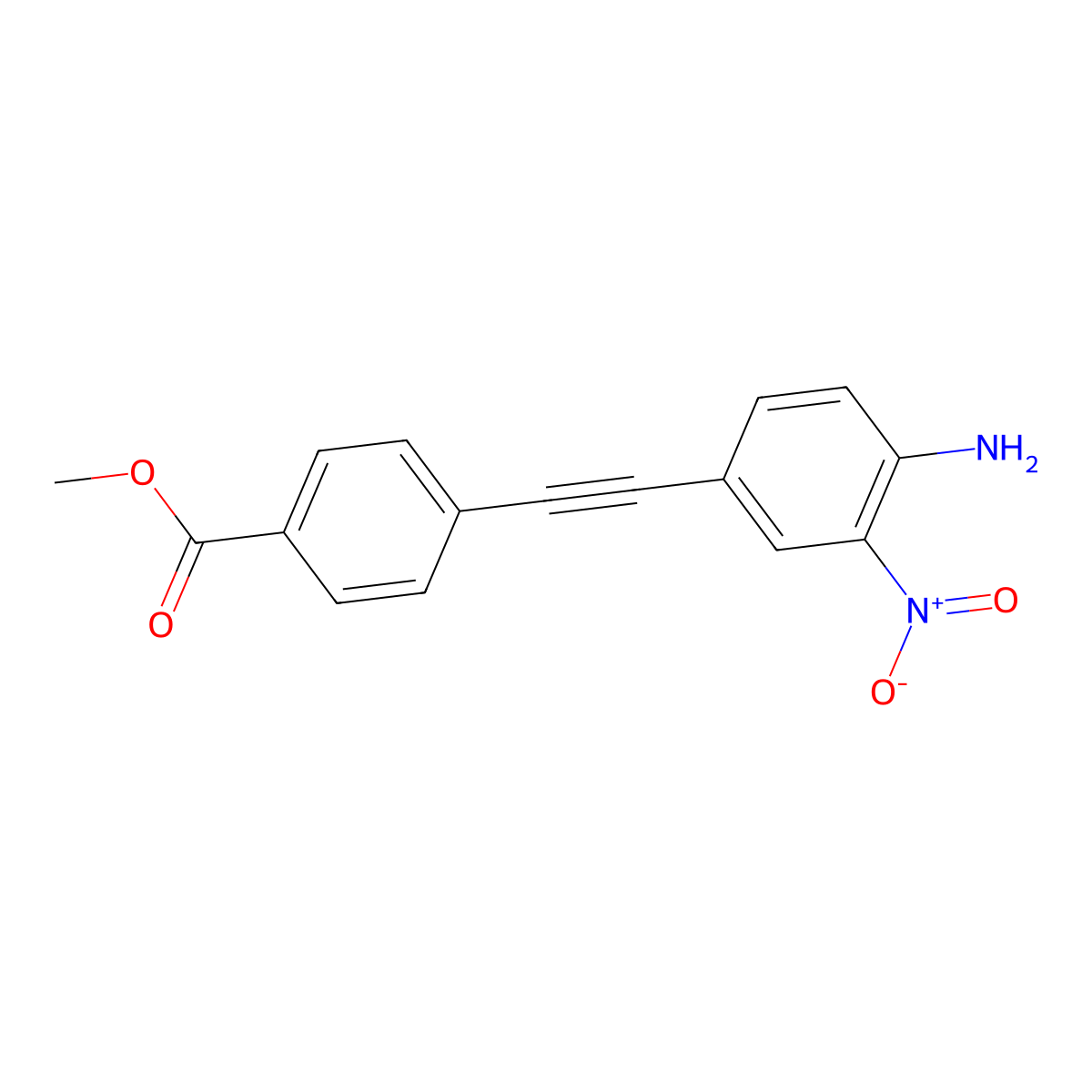 Methyl 4-[2-(4-amino-3-nitrophenyl)ethynyl]benzoate molecular structure, CAS 2060037-26-3