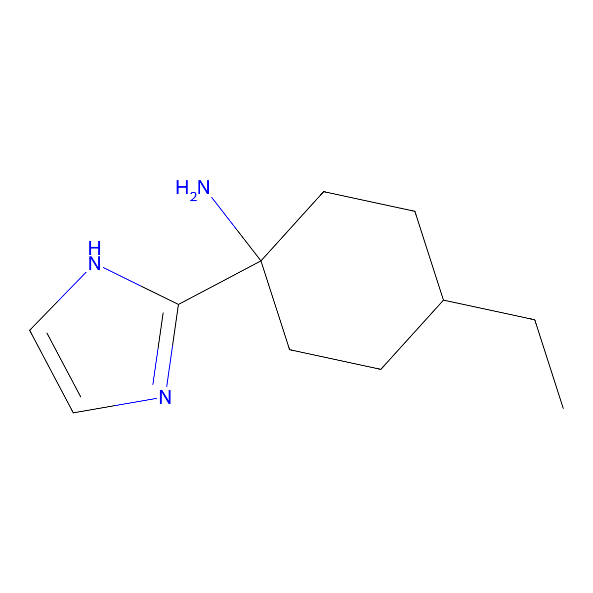 4-Ethyl-1-(1H-imidazol-2-yl)cyclohexan-1-amine molecular structure, CAS 2060037-28-5