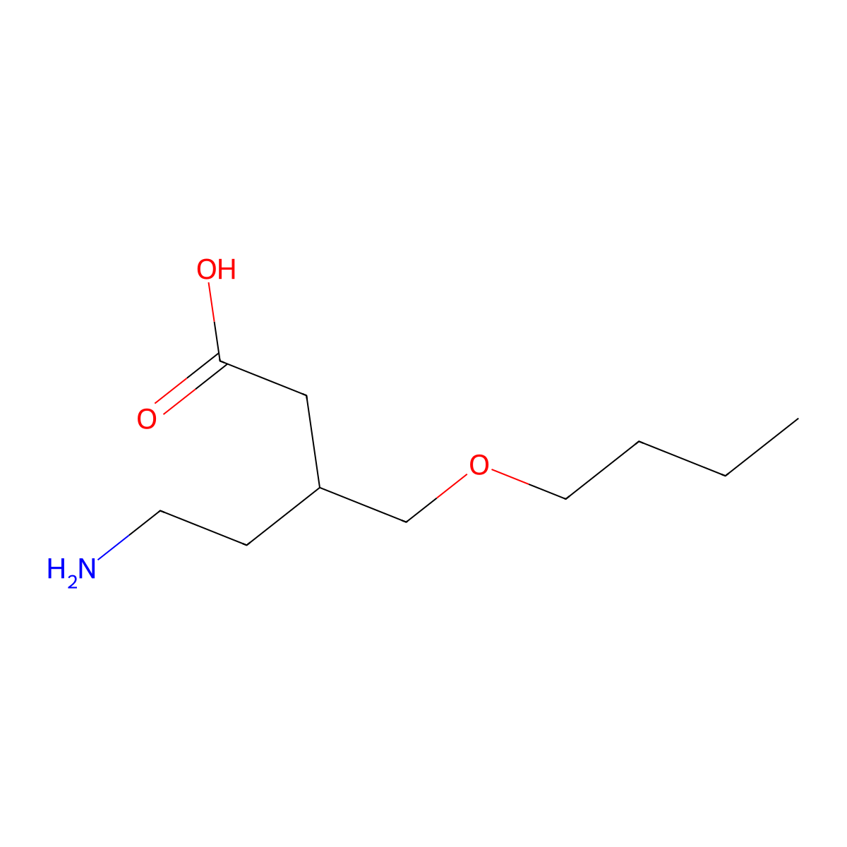 5-Amino-3-(butoxymethyl)pentanoic acid molecular structure, CAS 2060037-30-9