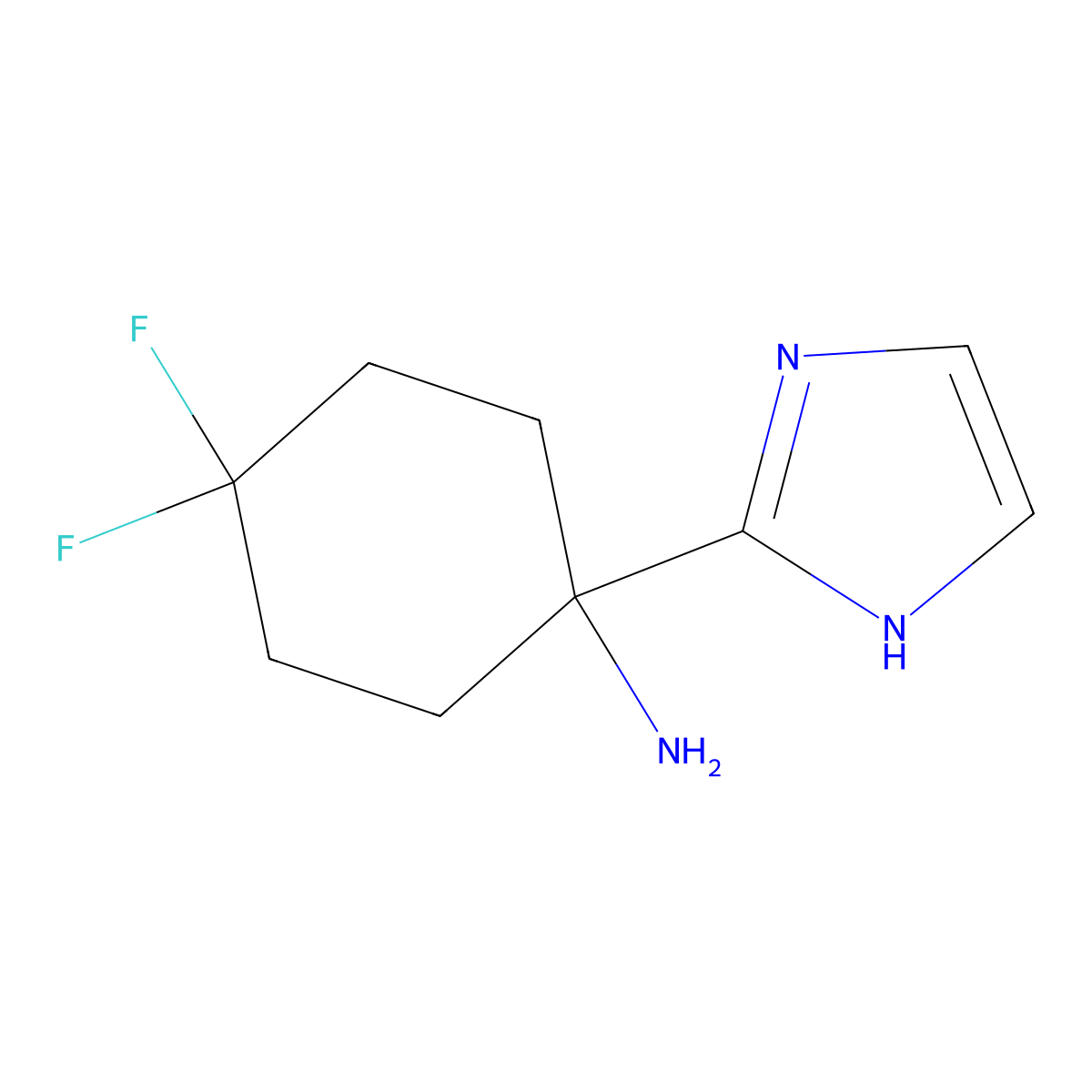 4,4-Difluoro-1-(1H-imidazol-2-yl)cyclohexan-1-amine molecular structure, CAS 2060037-31-0