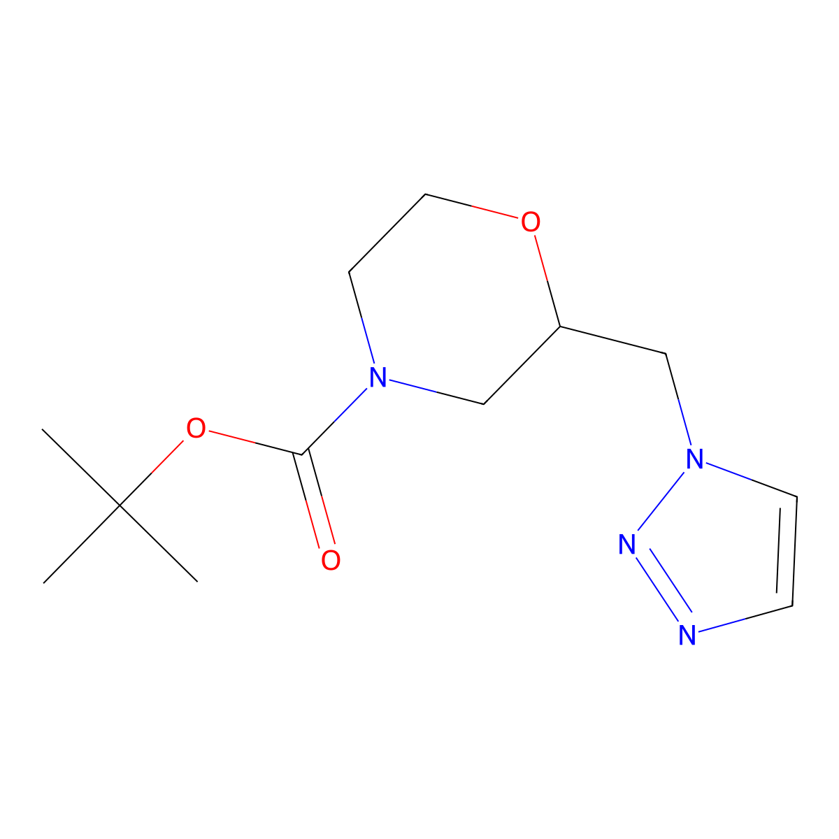 tert-Butyl 2-[(1H-1,2,3-triazol-1-yl)methyl]morpholine-4-carboxylate molecular structure, CAS 2060037-35-4