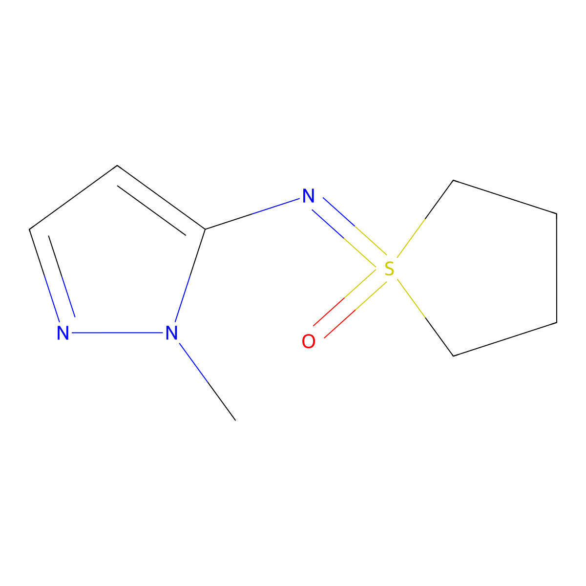 1-[(1-Methyl-1H-pyrazol-5-yl)imino]-1lambda6-thiolan-1-one molecular structure, CAS 2060037-37-6