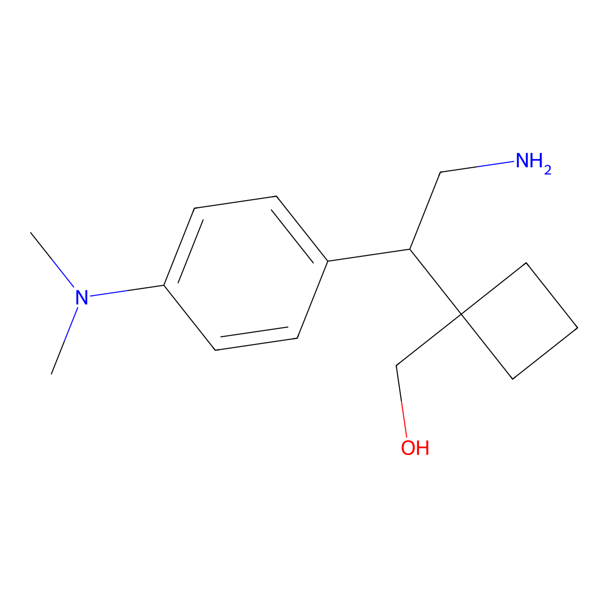 (1-{2-Amino-1-[4-(dimethylamino)phenyl]ethyl}cyclobutyl)methanol molecular structure, CAS 2060037-47-8