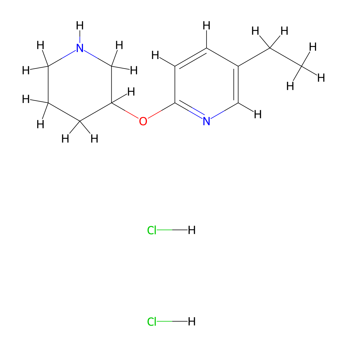 5-Ethyl-2-(piperidin-3-yloxy)pyridine dihydrochloride molecular structure, CAS 2060037-49-0