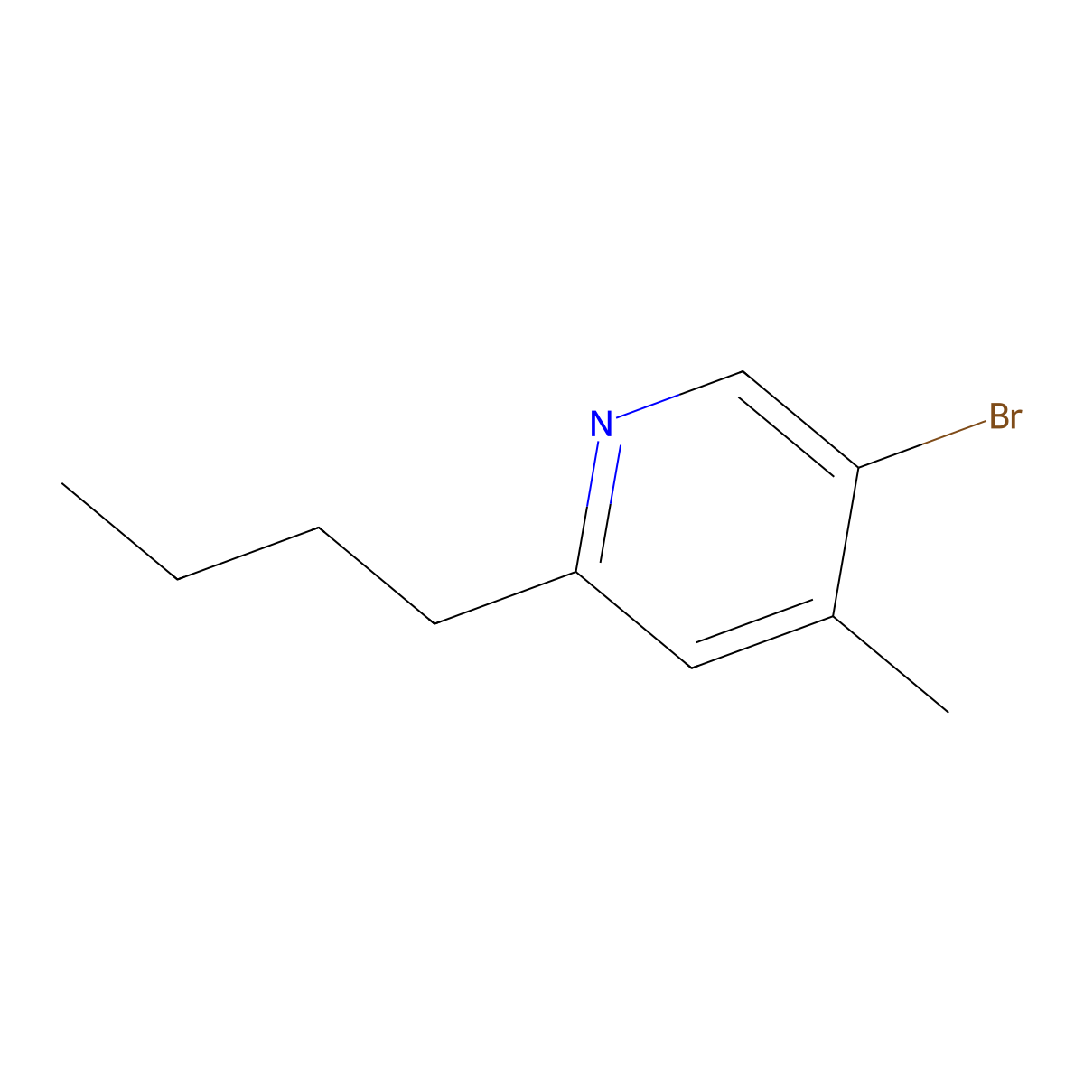 5-Bromo-2-butyl-4-methylpyridine molecular structure, CAS 2060037-53-6