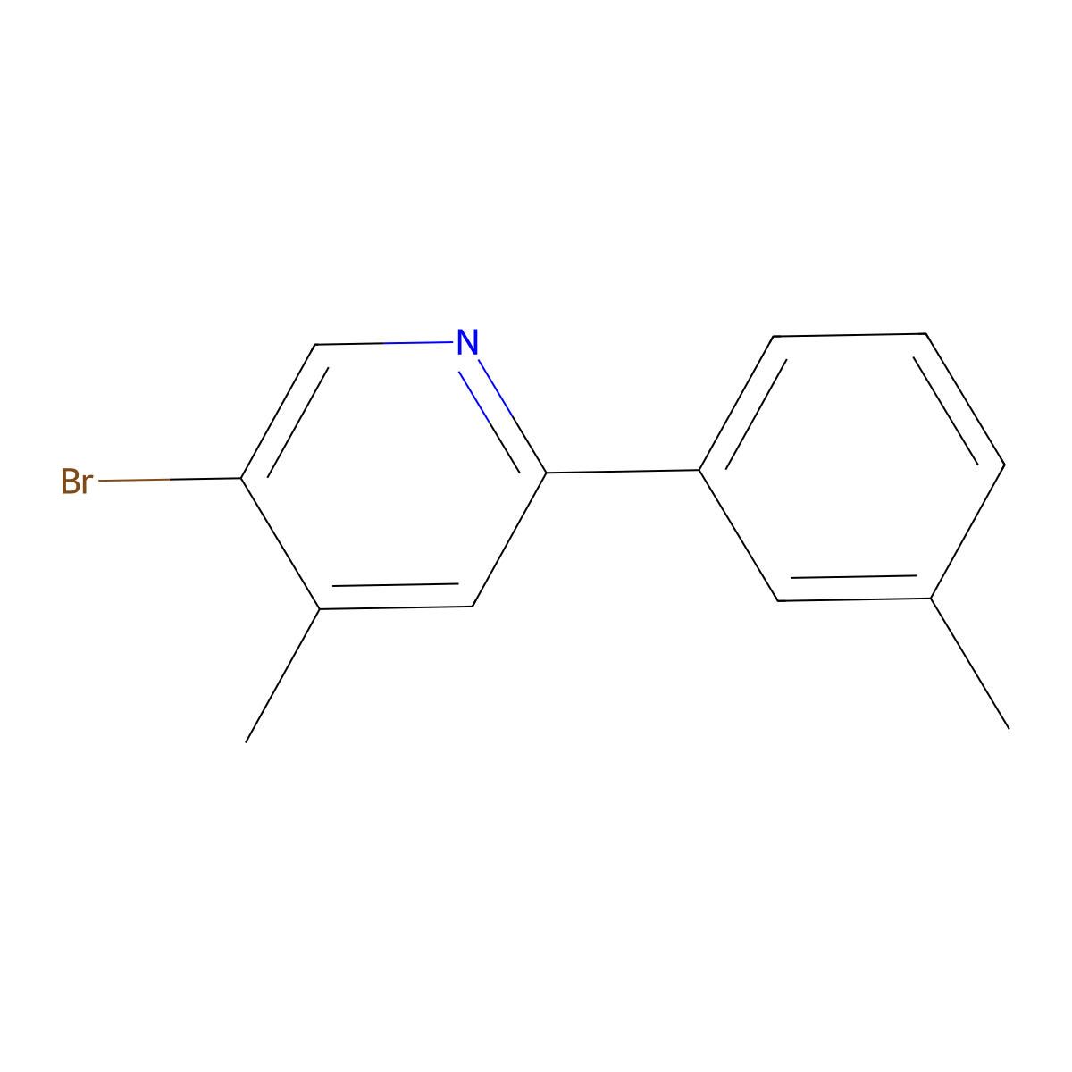 5-Bromo-4-methyl-2-(3-methylphenyl)pyridine molecular structure, CAS 2060037-54-7