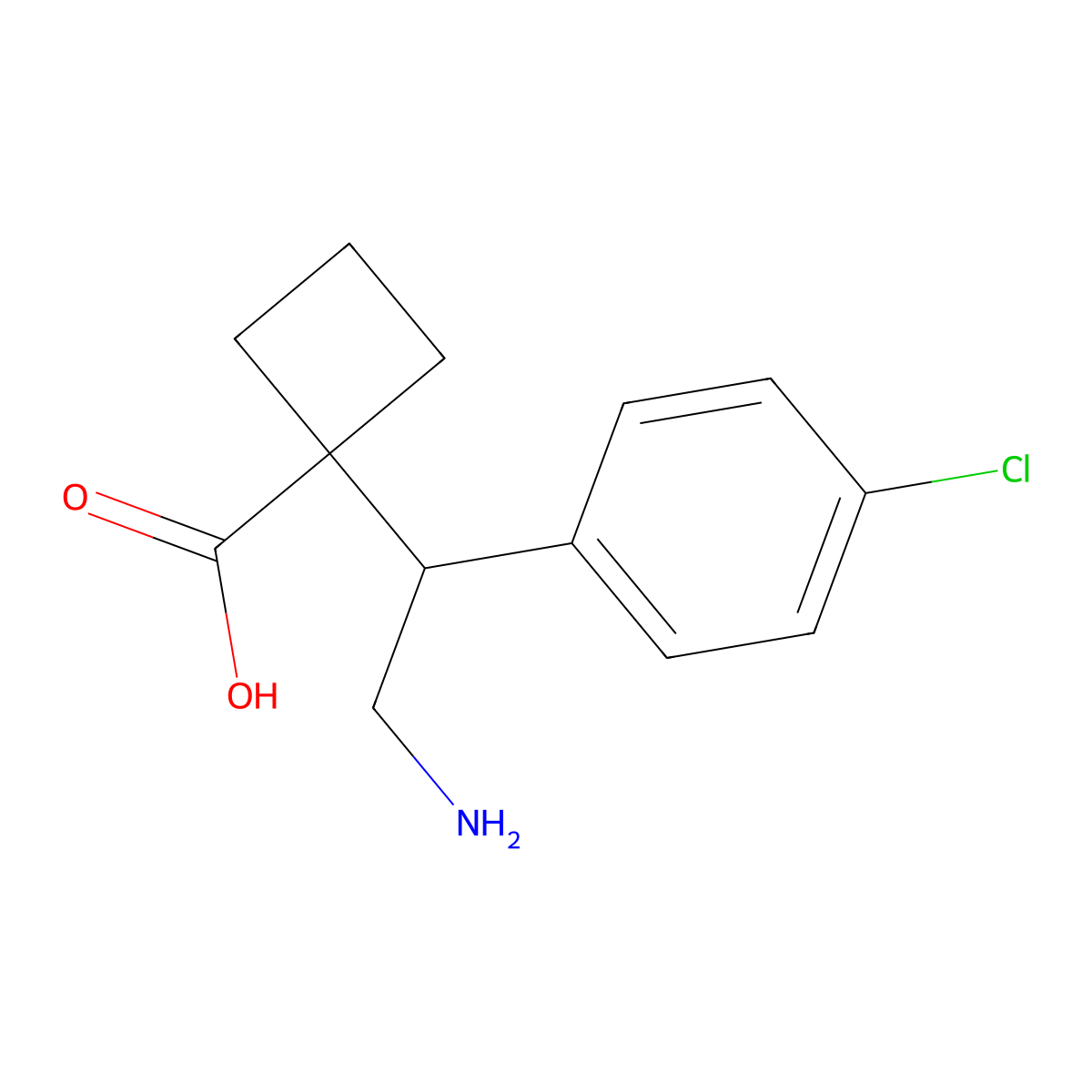 1-[2-Amino-1-(4-chlorophenyl)ethyl]cyclobutane-1-carboxylic acid molecular structure, CAS 2060037-55-8