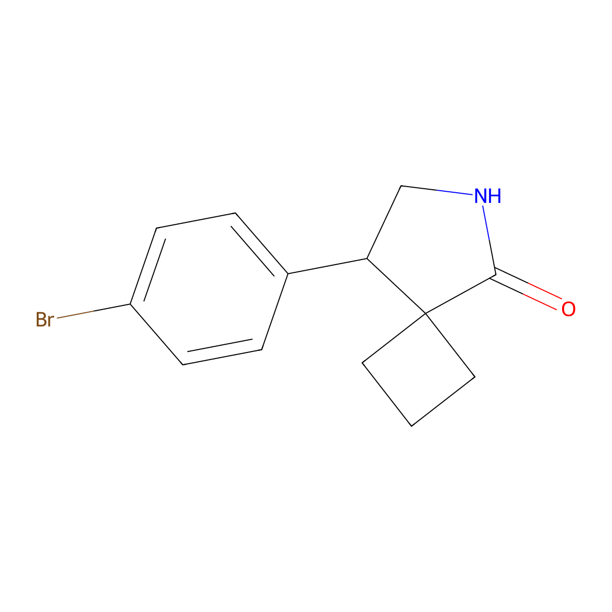 8-(4-Bromophenyl)-6-azaspiro[3.4]octan-5-one molecular structure, CAS 2060037-58-1