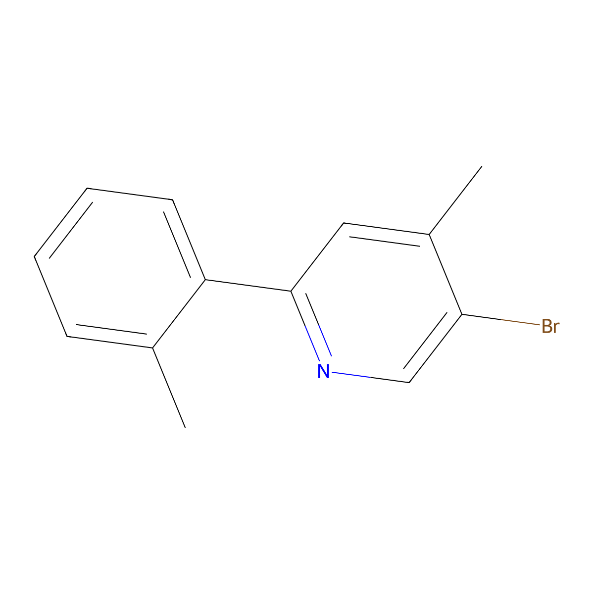 5-Bromo-4-methyl-2-(2-methylphenyl)pyridine molecular structure, CAS 2060037-60-5