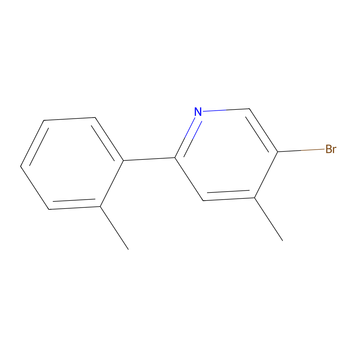 5-Bromo-4-methyl-2-(2-methylphenyl)pyridine molecular structure, CAS 2060037-60-5