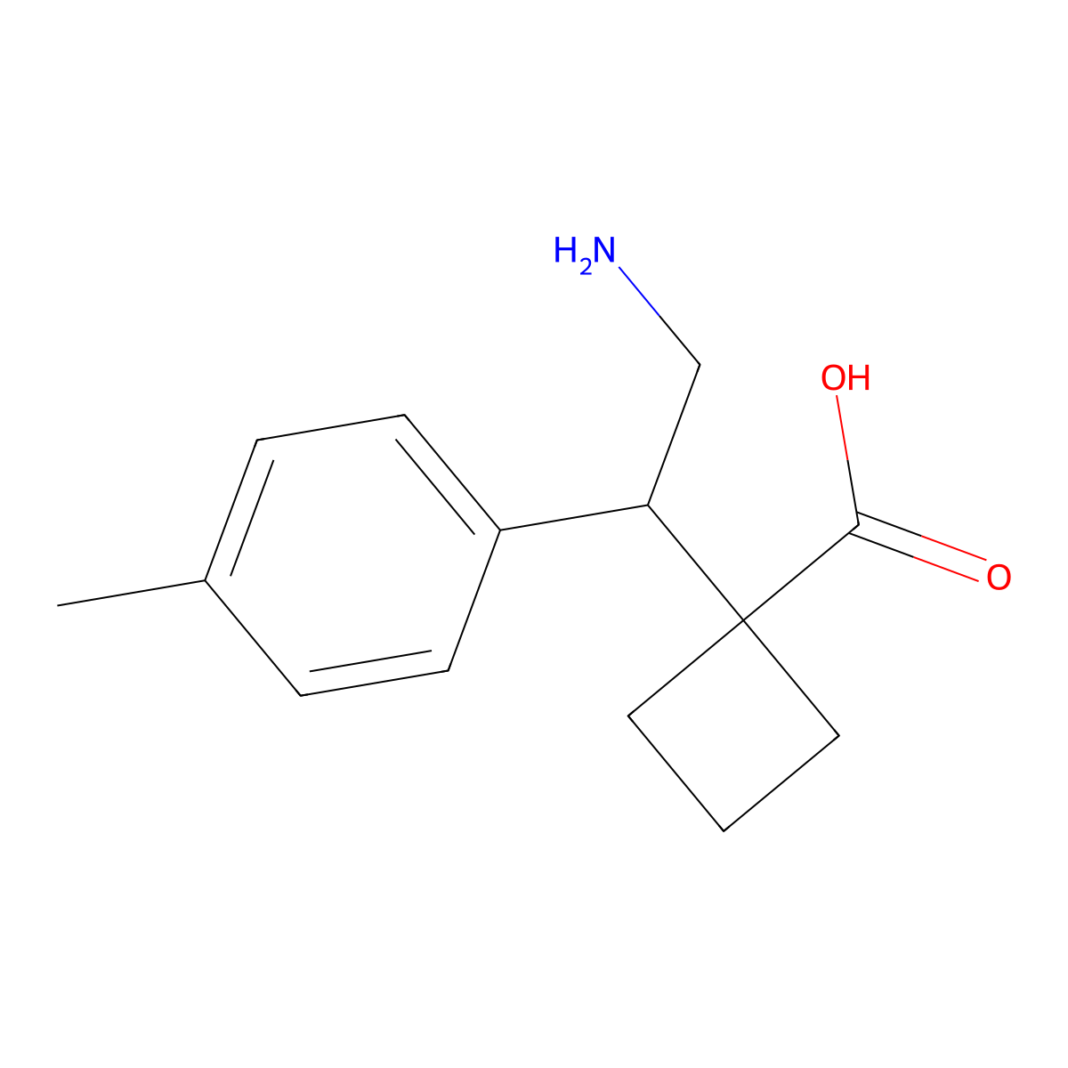 1-[2-Amino-1-(4-methylphenyl)ethyl]cyclobutane-1-carboxylic acid molecular structure, CAS 2060037-62-7