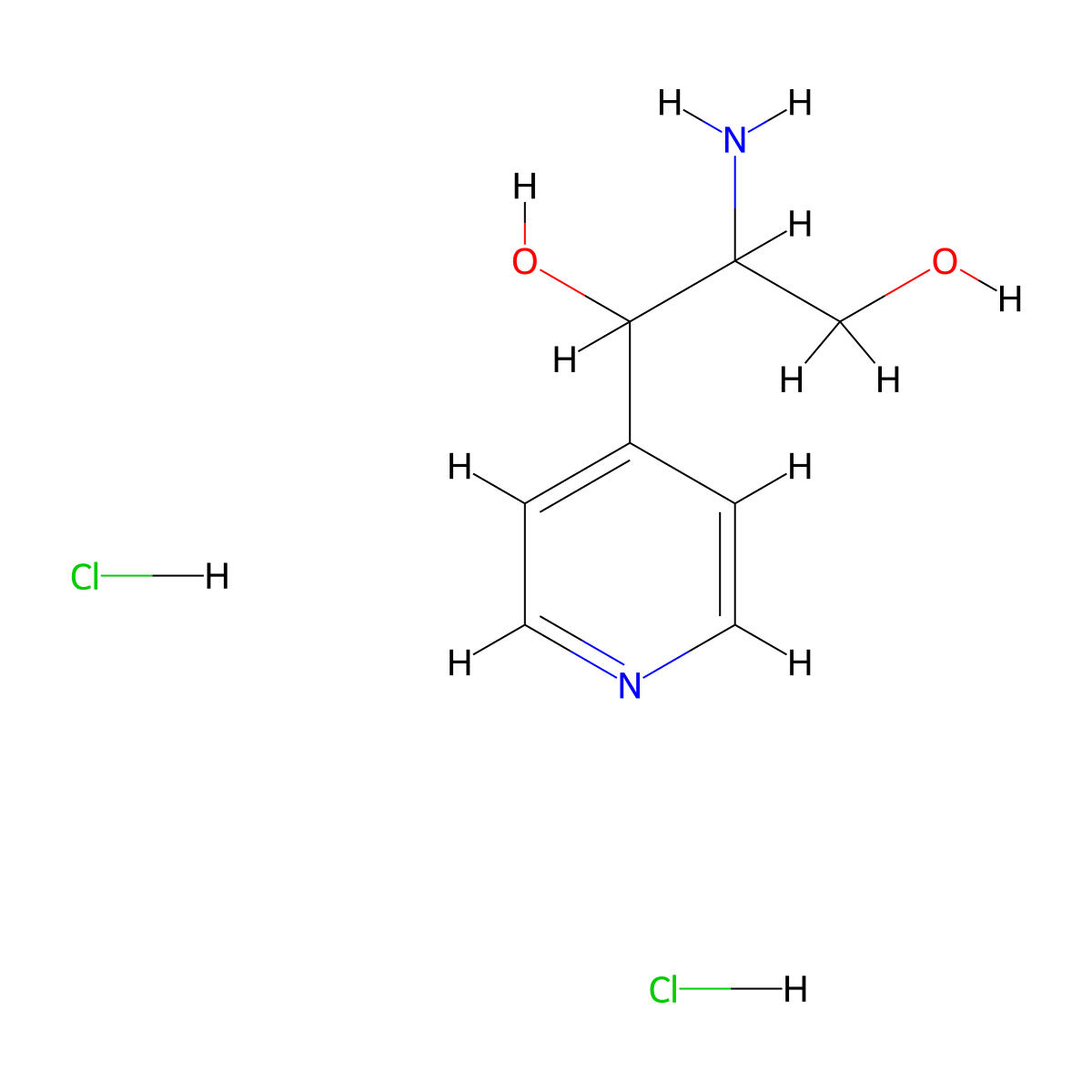 2-Amino-1-(pyridin-4-yl)propane-1,3-diol dihydrochloride molecular structure, CAS 2060037-63-8