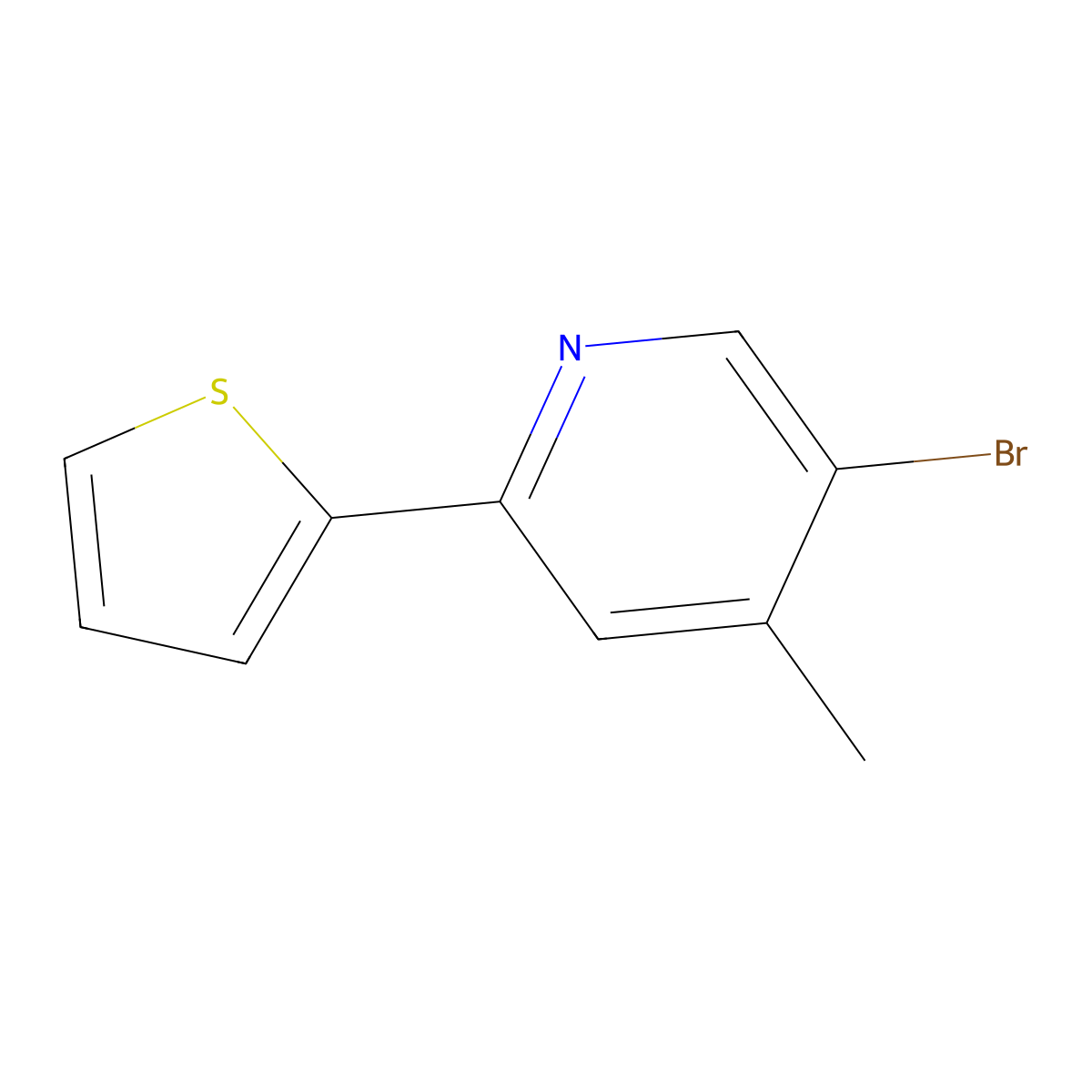 5-Bromo-4-methyl-2-(thiophen-2-yl)pyridine molecular structure, CAS 2060037-65-0