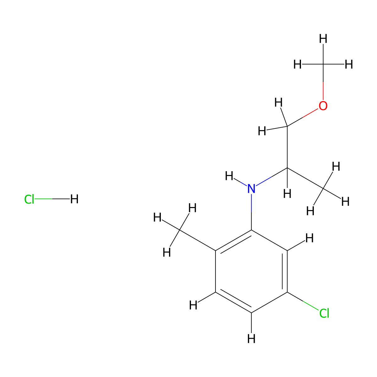 5-chloro-N-(1-methoxypropan-2-yl)-2-methylaniline hydrochloride molecular structure, CAS 2060037-66-1