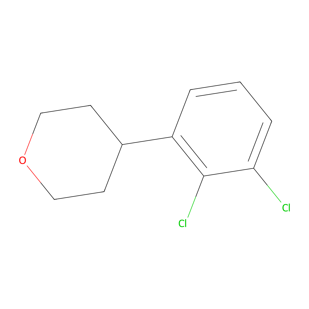 4-(2,3-Dichlorophenyl)oxane molecular structure, CAS 2060037-72-9