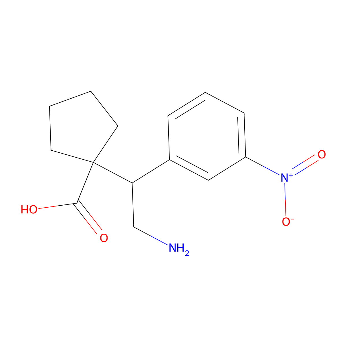 1-[2-Amino-1-(3-nitrophenyl)ethyl]cyclopentane-1-carboxylic acid molecular structure, CAS 2060037-75-2