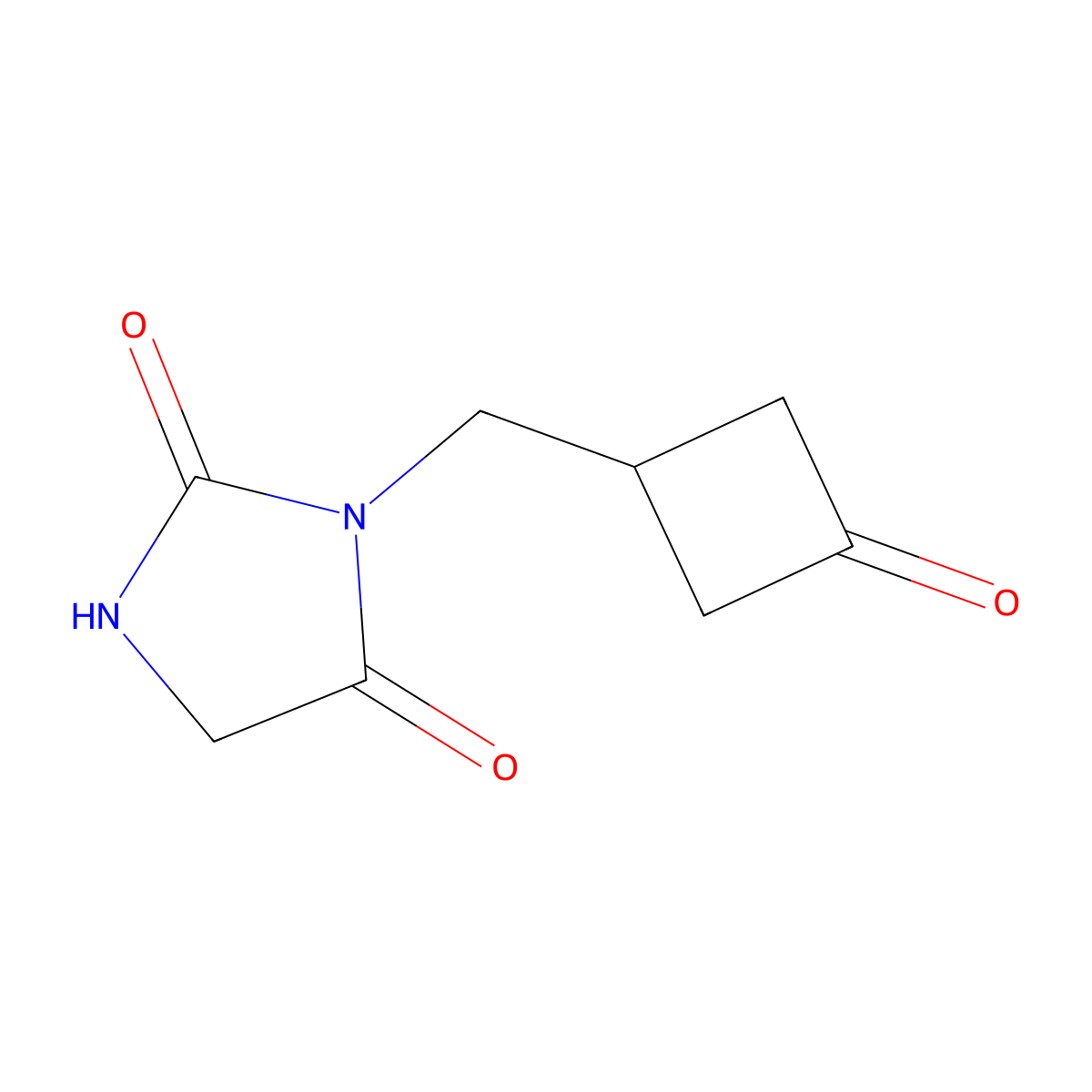 3-[(3-Oxocyclobutyl)methyl]imidazolidine-2,4-dione molecular structure, CAS 2060037-82-1
