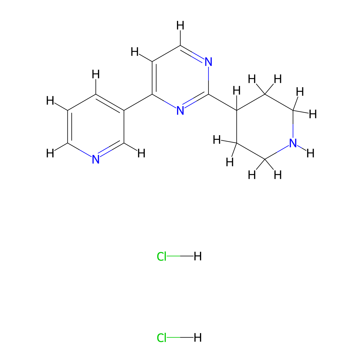 2-(Piperidin-4-yl)-4-(pyridin-3-yl)pyrimidine dihydrochloride molecular structure, CAS 2060037-89-8