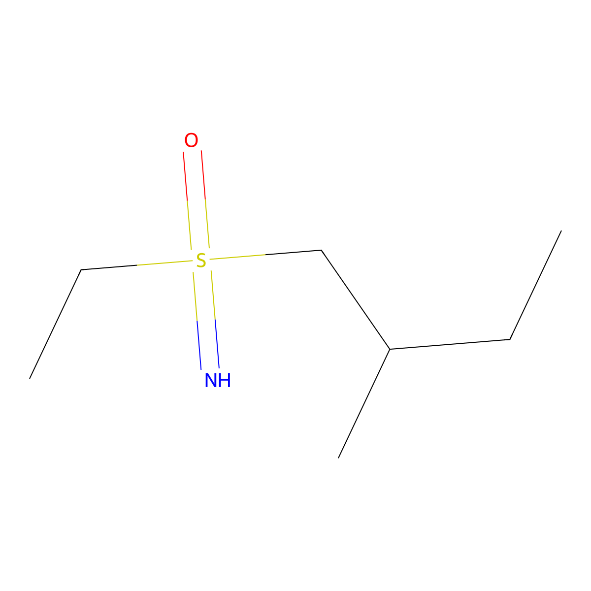 Ethyl(imino)(2-methylbutyl)-lambda6-sulfanone molecular structure, CAS 2060037-95-6