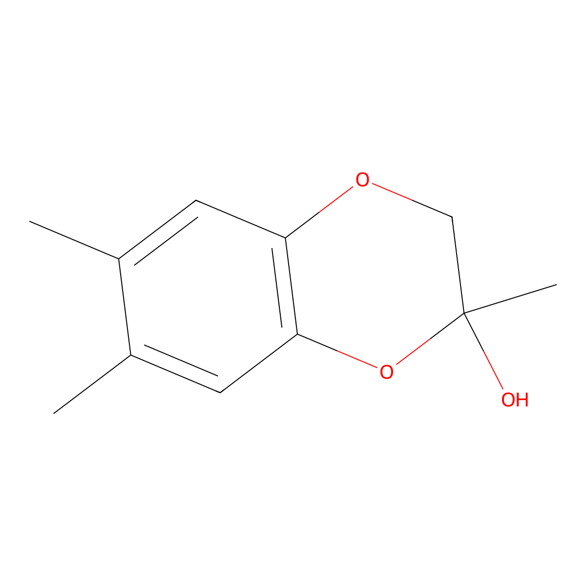 2,6,7-Trimethyl-2,3-dihydro-1,4-benzodioxin-2-ol molecular structure, CAS 2060038-03-9