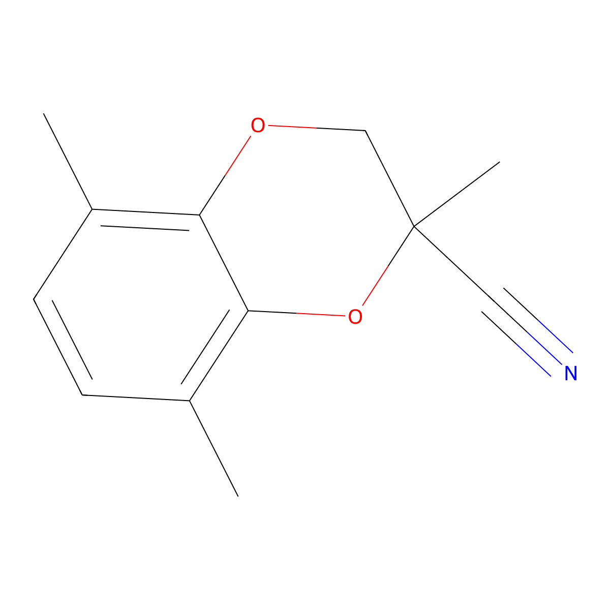 2,5,8-Trimethyl-2,3-dihydro-1,4-benzodioxine-2-carbonitrile molecular structure, CAS 2060038-04-0