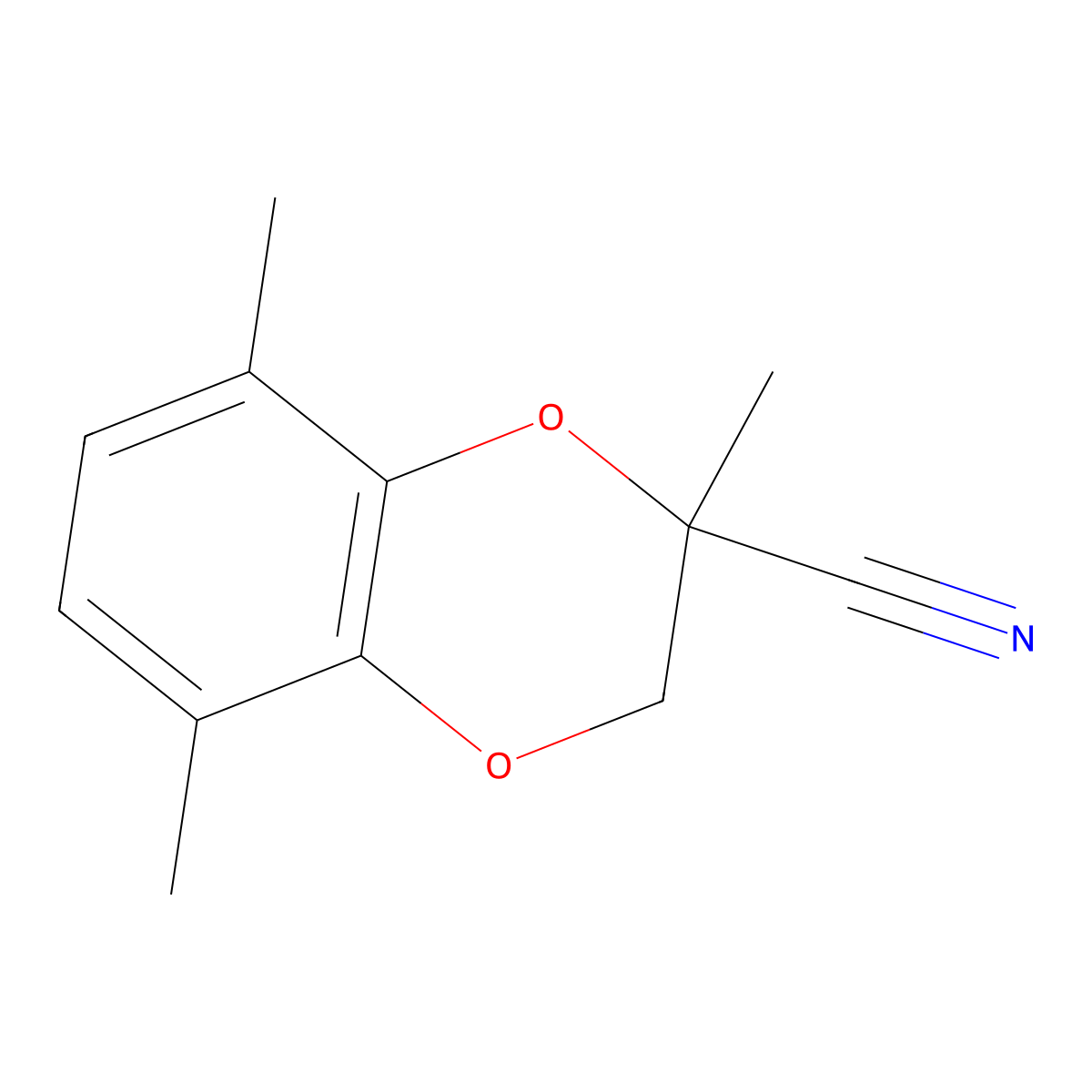 2,5,8-Trimethyl-2,3-dihydro-1,4-benzodioxine-2-carbonitrile molecular structure, CAS 2060038-04-0