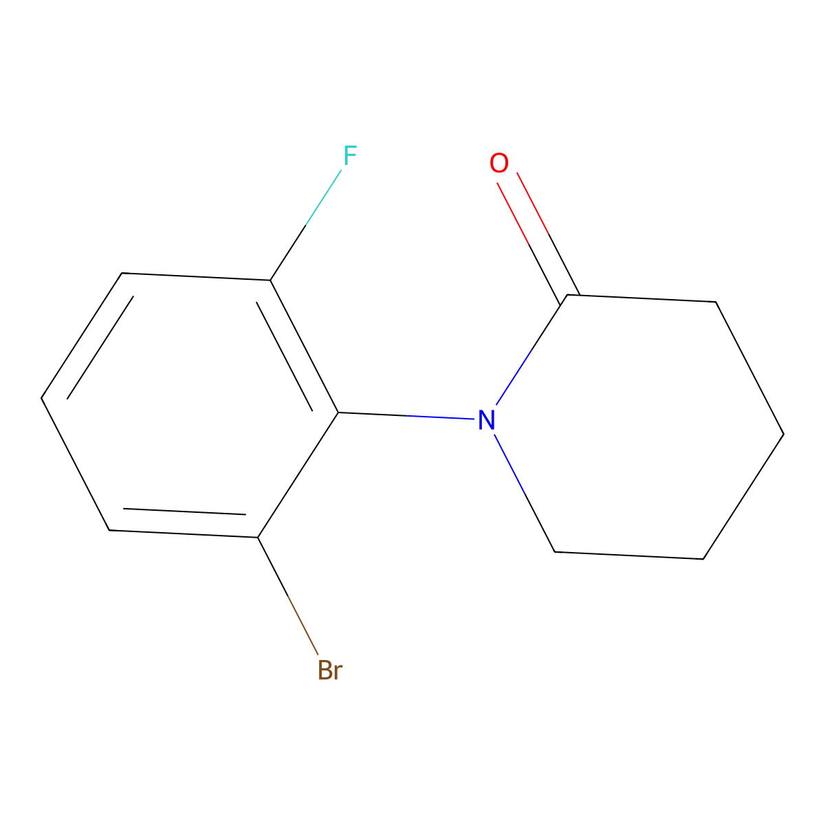 1-(2-Bromo-6-fluorophenyl)piperidin-2-one molecular structure, CAS 2060038-07-3