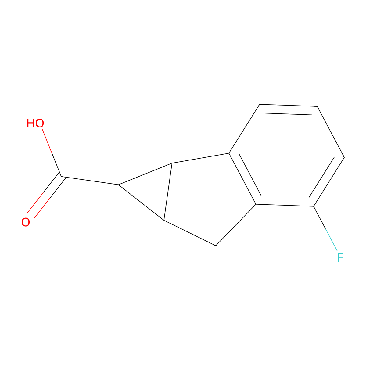 5-Fluoro-1H,1aH,6H,6aH-cyclopropa[a]indene-1-carboxylic acid molecular structure, CAS 2060038-08-4