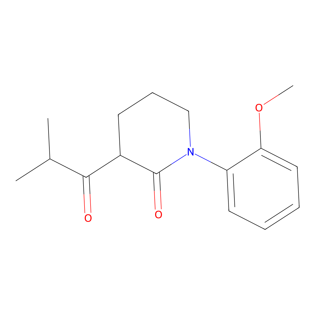 1-(2-Methoxyphenyl)-3-(2-methylpropanoyl)piperidin-2-one molecular structure, CAS 2060038-13-1