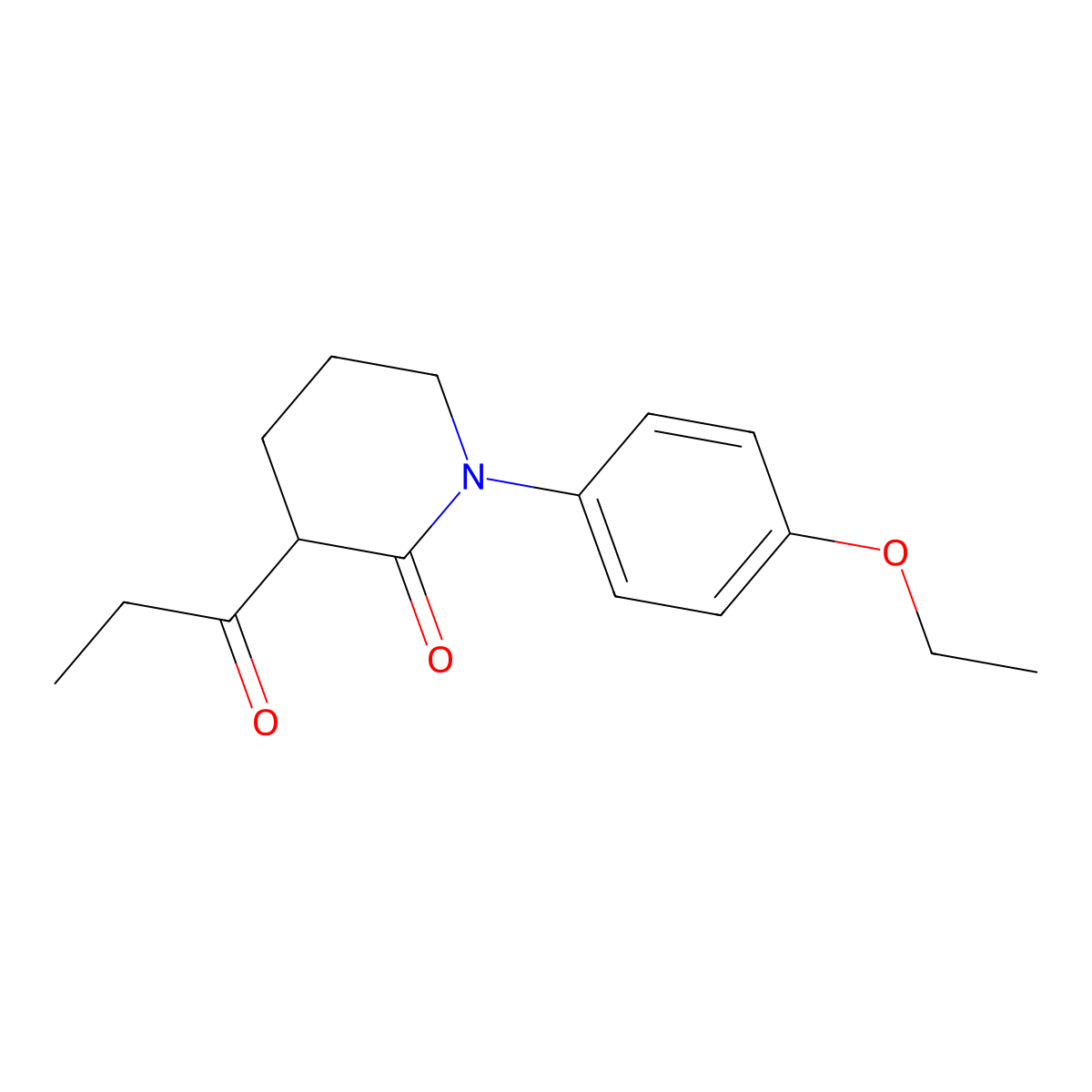 1-(4-Ethoxyphenyl)-3-propanoylpiperidin-2-one molecular structure, CAS 2060038-14-2