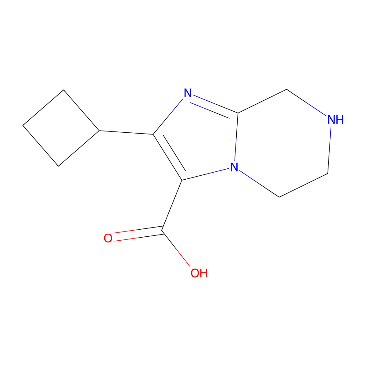 2-Cyclobutyl-5H,6H,7H,8H-imidazo[1,2-a]pyrazine-3-carboxylic acid molecular structure, CAS 2060038-26-6
