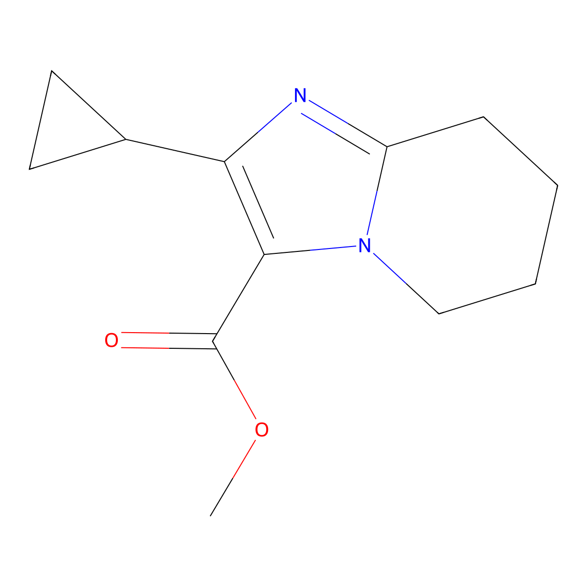 Methyl 2-cyclopropyl-5H,6H,7H,8H-imidazo[1,2-a]pyridine-3-carboxylate molecular structure, CAS 2060038-31-3