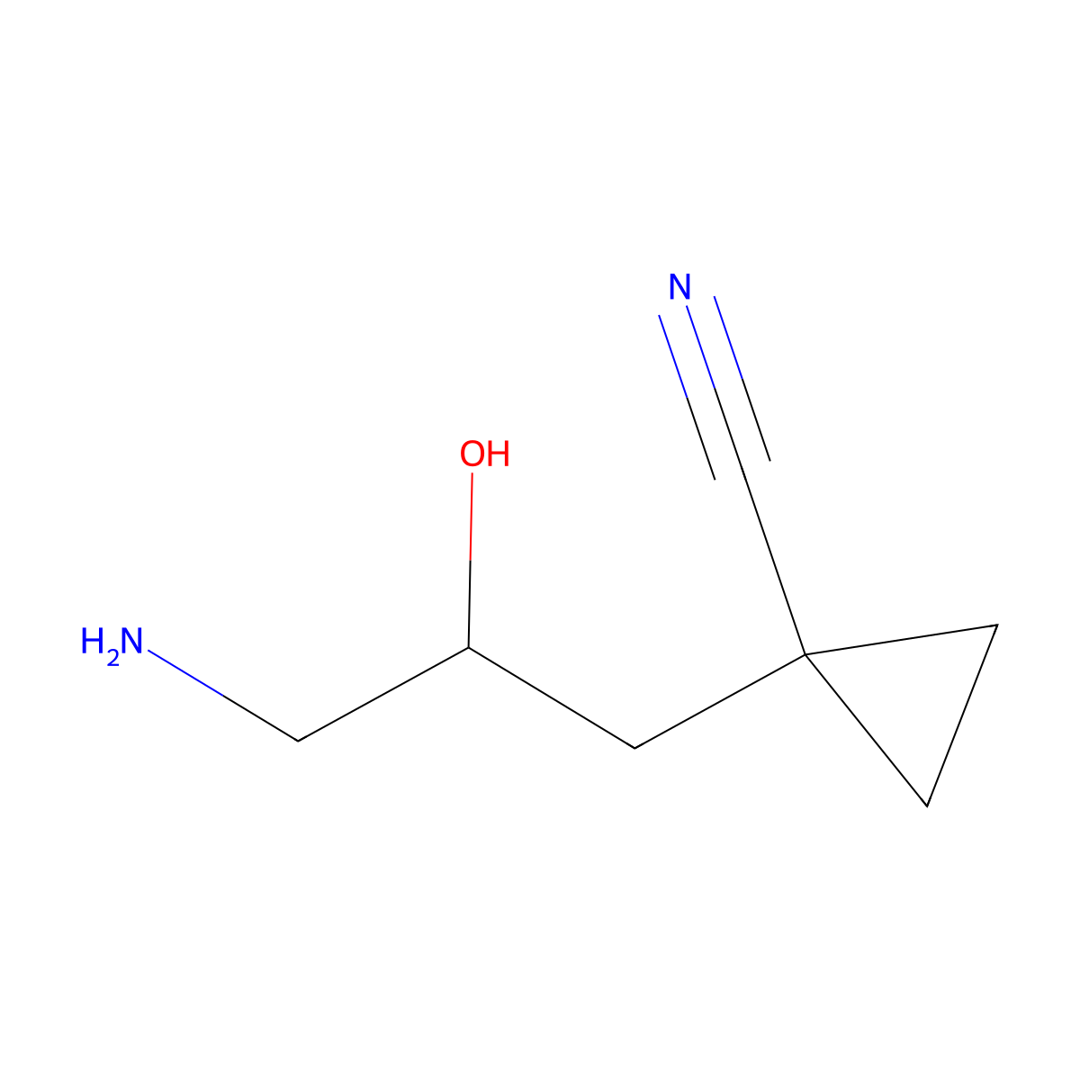 1-(3-Amino-2-hydroxypropyl)cyclopropane-1-carbonitrile molecular structure, CAS 2060038-39-1