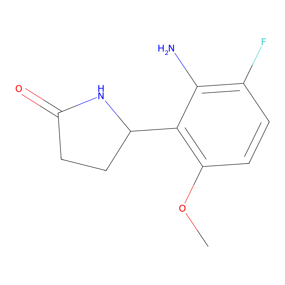 5-(2-Amino-3-fluoro-6-methoxyphenyl)pyrrolidin-2-one molecular structure, CAS 2060038-45-9