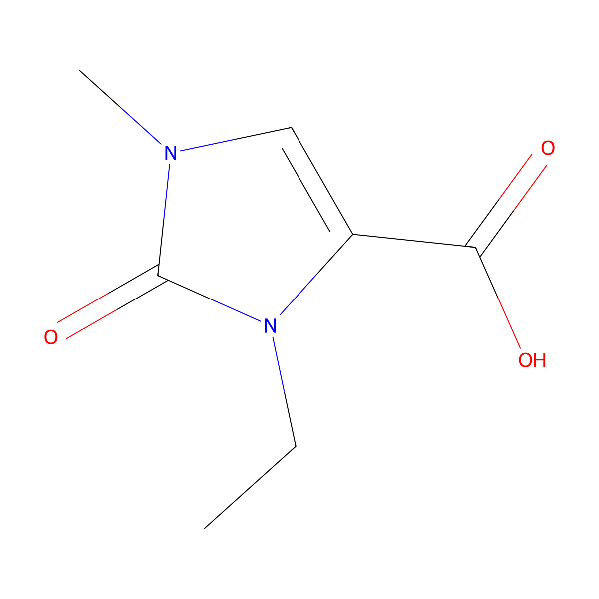 3-Ethyl-1-methyl-2-oxo-2,3-dihydro-1H-imidazole-4-carboxylic acid molecular structure, CAS 2060038-49-3