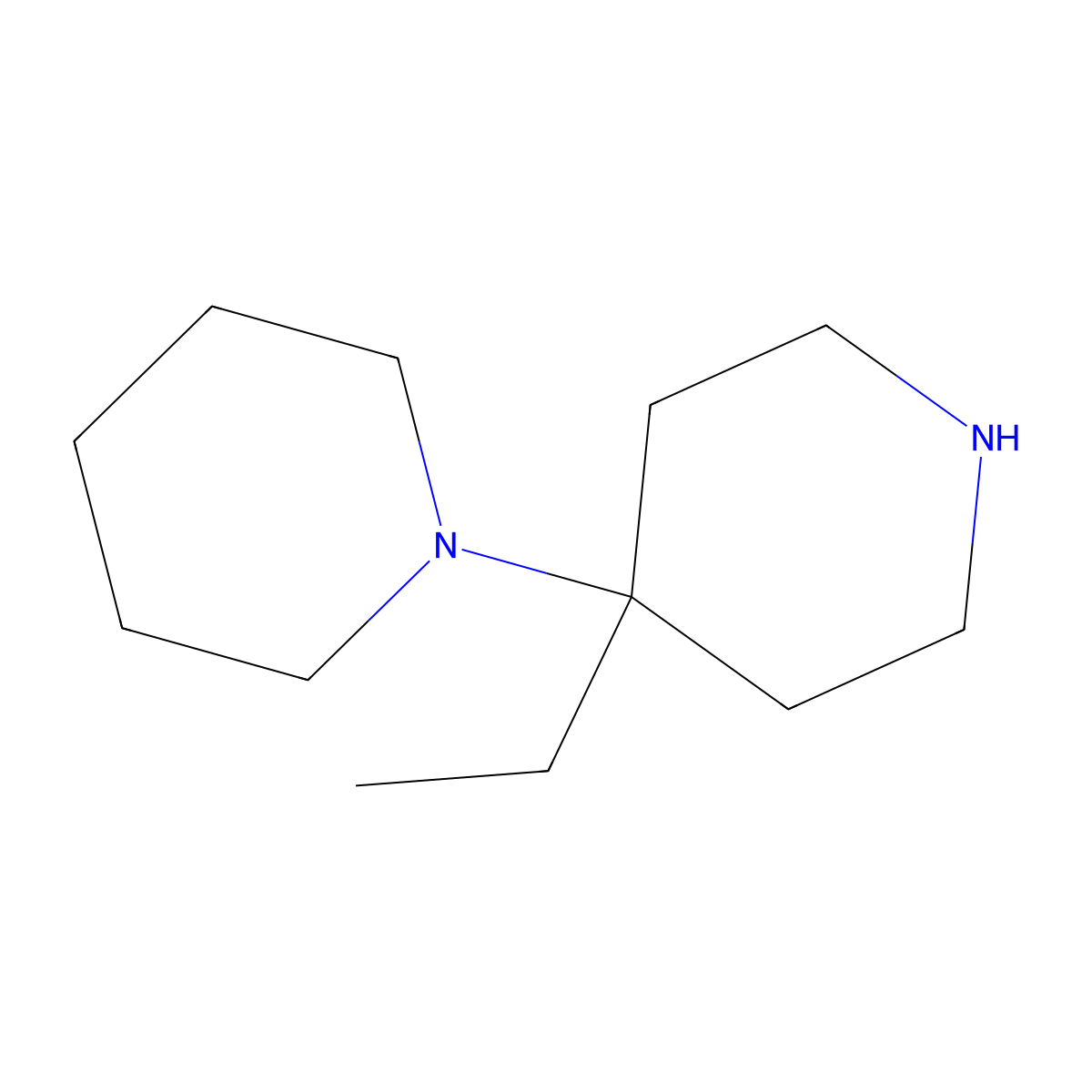 4-Ethyl-4-(piperidin-1-yl)piperidine molecular structure, CAS 2060038-54-0