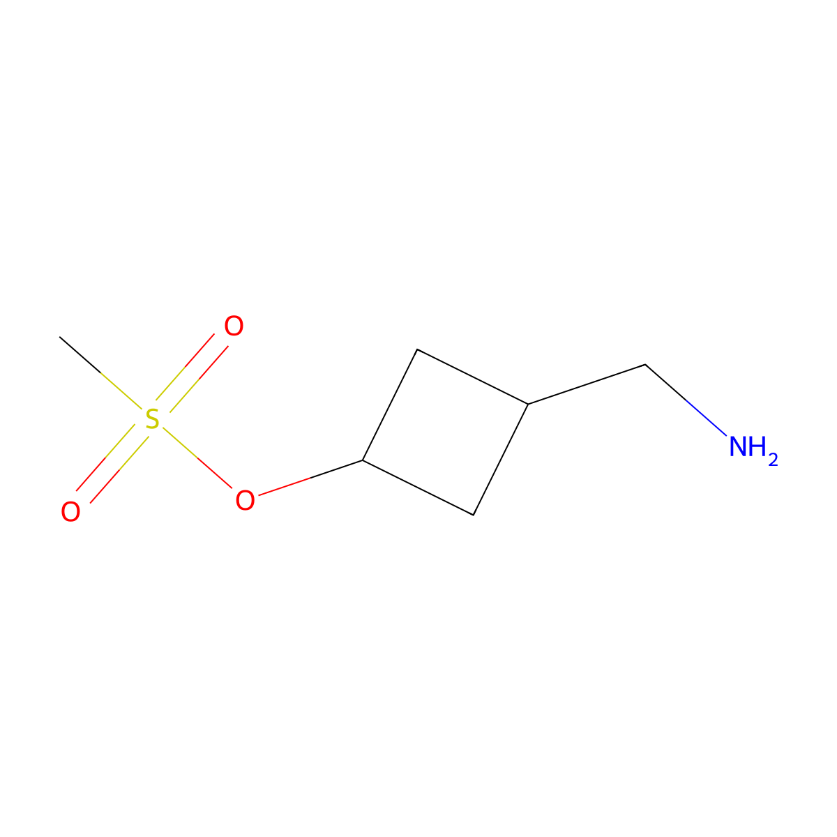 3-(Aminomethyl)cyclobutyl methanesulfonate molecular structure, CAS 2060038-55-1