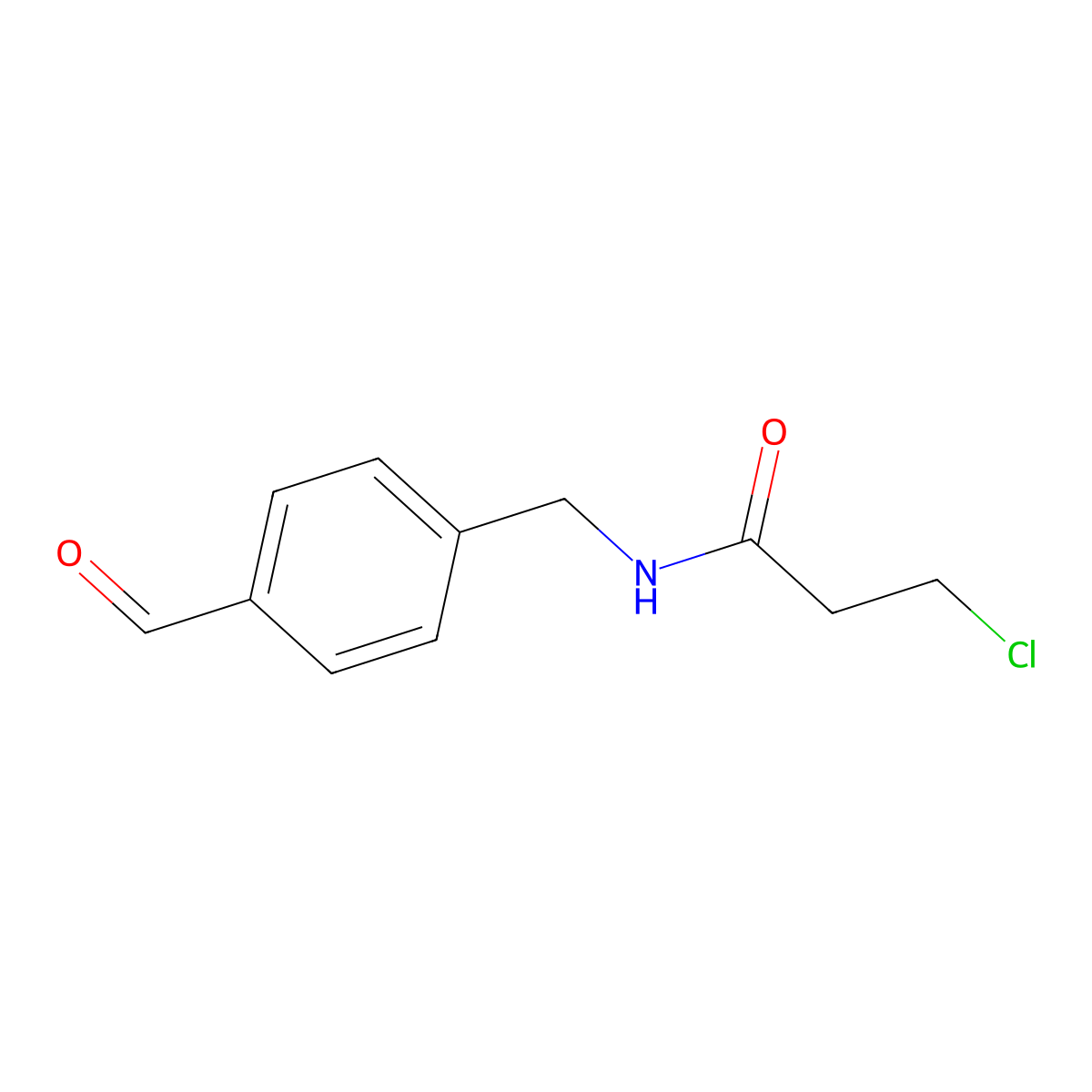 3-Chloro-N-[(4-formylphenyl)methyl]propanamide molecular structure, CAS 2060038-56-2