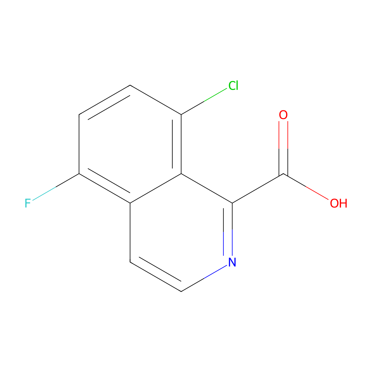 8-Chloro-5-fluoroisoquinoline-1-carboxylic acid molecular structure, CAS 2060038-58-4
