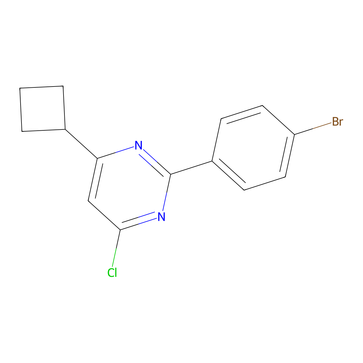 2-(4-Bromophenyl)-4-chloro-6-cyclobutylpyrimidine molecular structure, CAS 2060038-66-4
