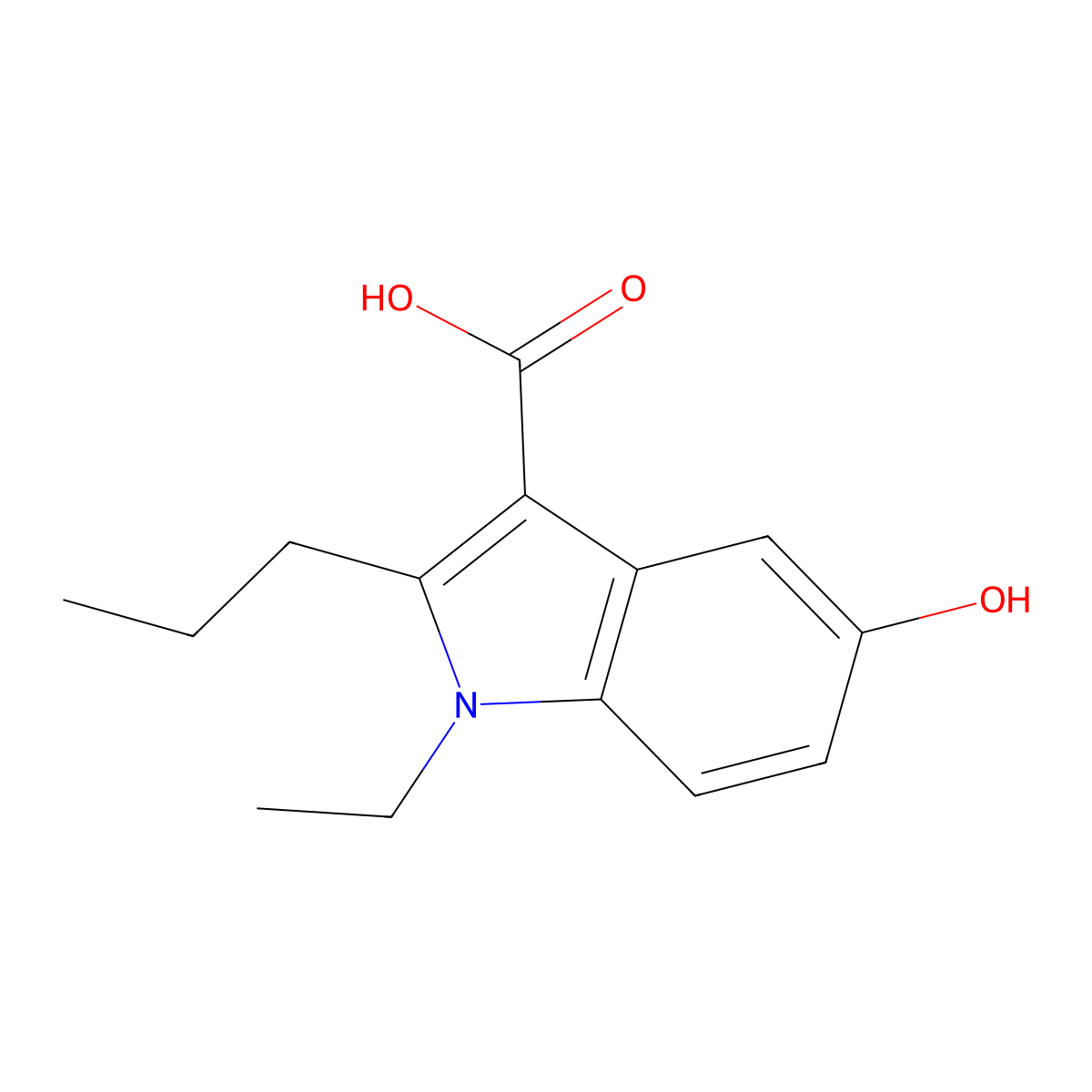 1-Ethyl-5-hydroxy-2-propyl-1H-indole-3-carboxylic acid molecular structure, CAS 2060038-70-0