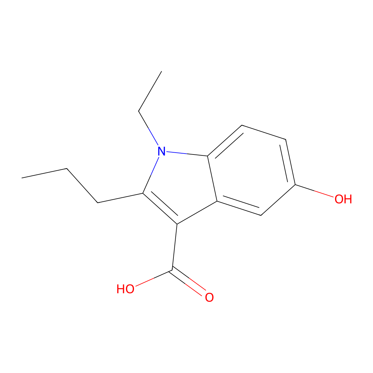 1-Ethyl-5-hydroxy-2-propyl-1H-indole-3-carboxylic acid molecular structure, CAS 2060038-70-0