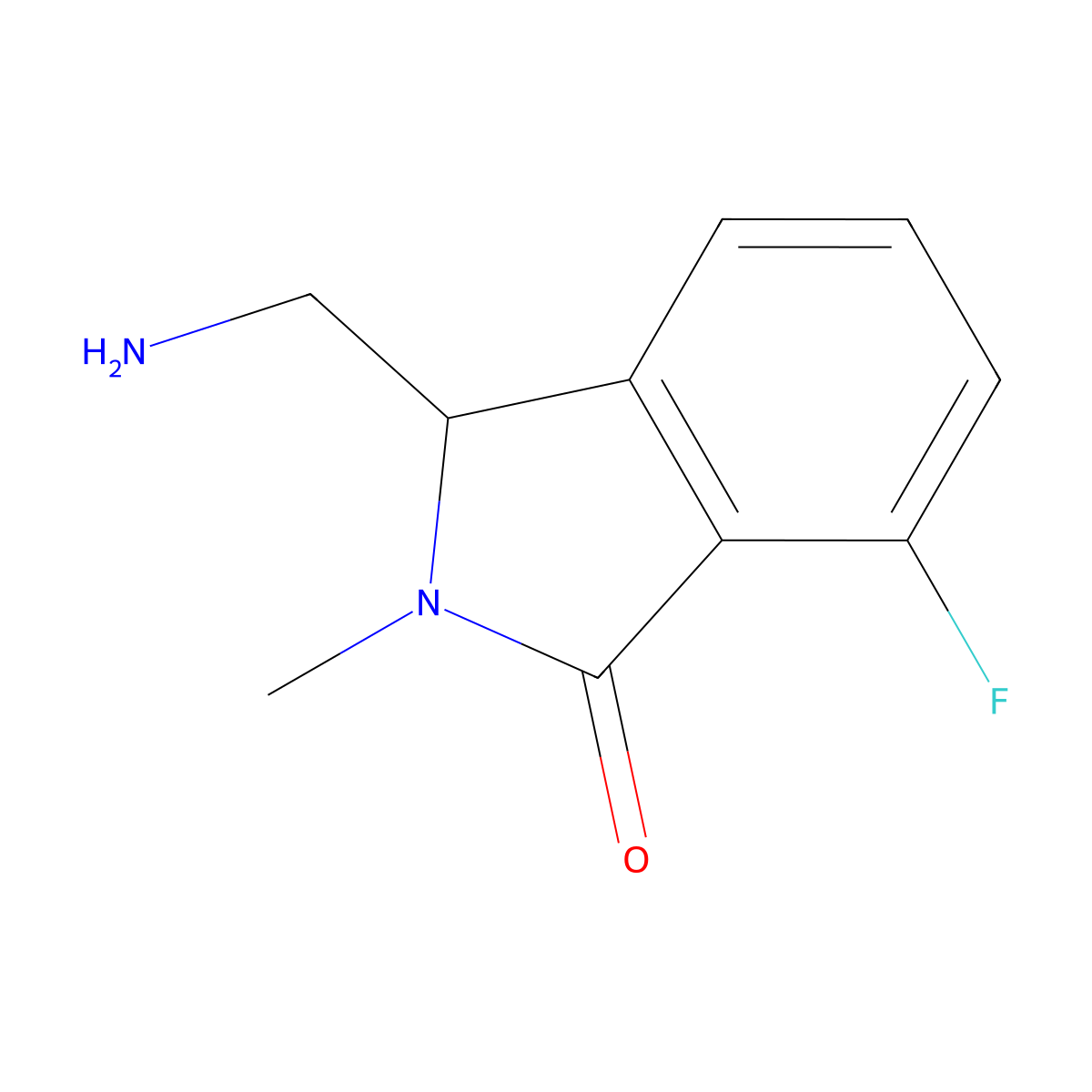 3-(Aminomethyl)-7-fluoro-2-methyl-2,3-dihydro-1H-isoindol-1-one molecular structure, CAS 2060038-73-3