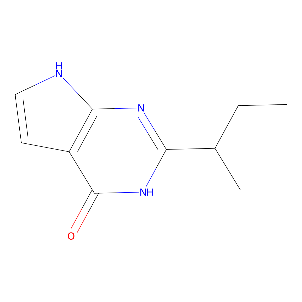 2-(Butan-2-yl)-3H,4H,7H-pyrrolo[2,3-d]pyrimidin-4-one molecular structure, CAS 2060038-77-7