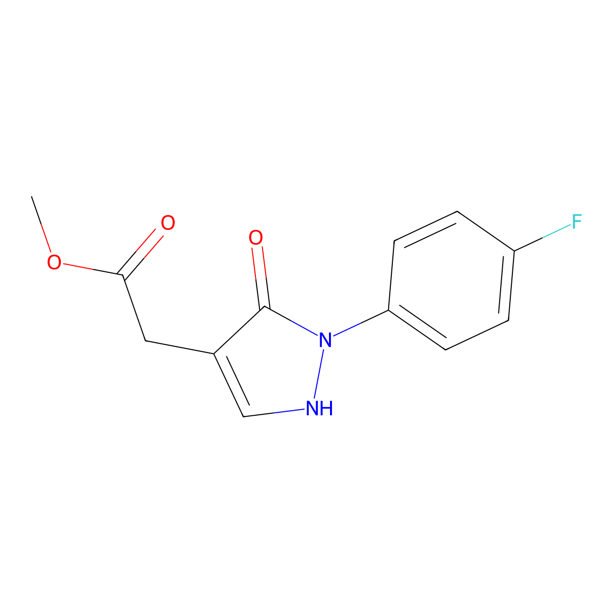 Methyl 2-[2-(4-fluorophenyl)-3-oxo-2,3-dihydro-1H-pyrazol-4-yl]acetate molecular structure, CAS 2060038-84-6