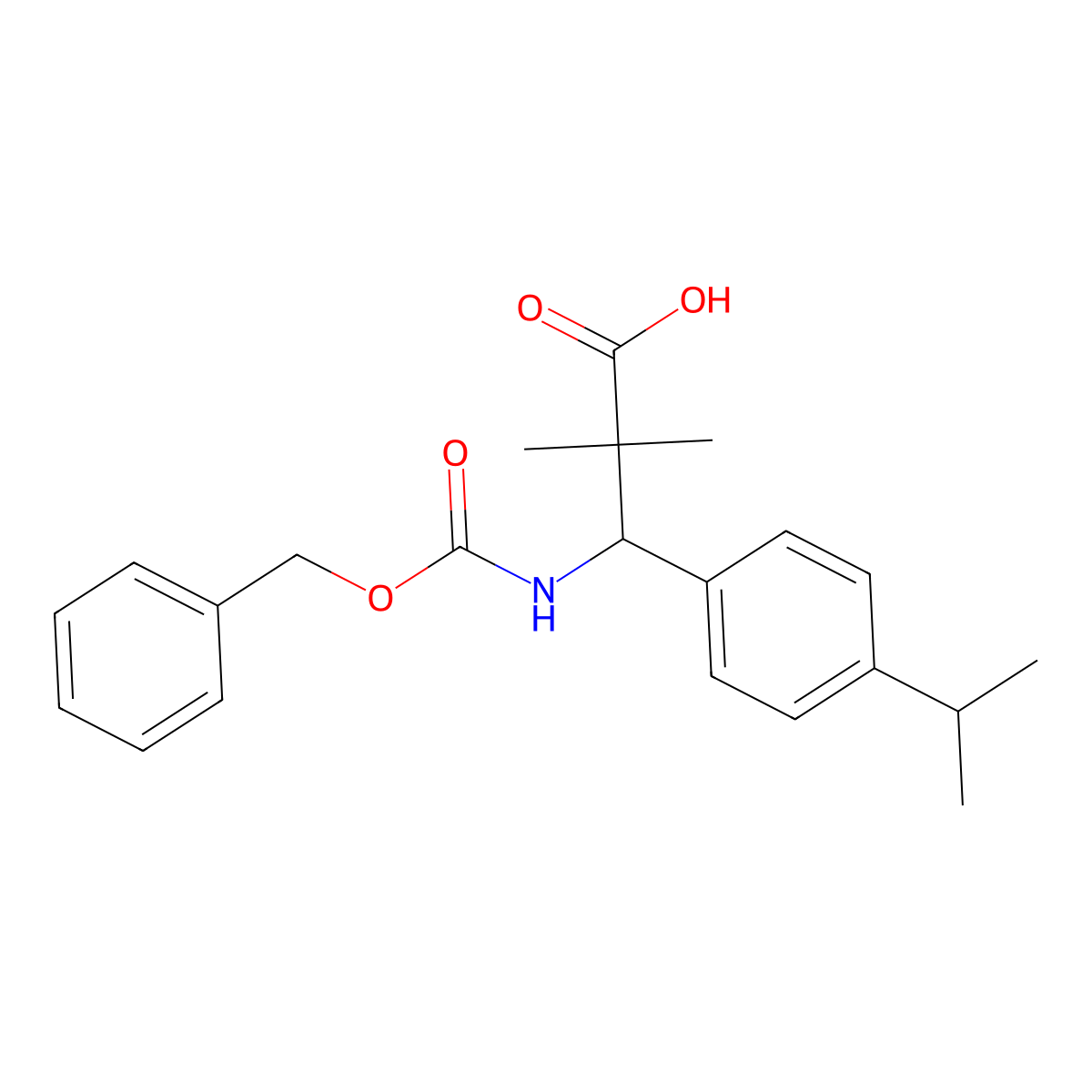 3-{[(Benzyloxy)carbonyl]amino}-2,2-dimethyl-3-[4-(propan-2-yl)phenyl]propanoic acid molecular structure, CAS 2060038-86-8