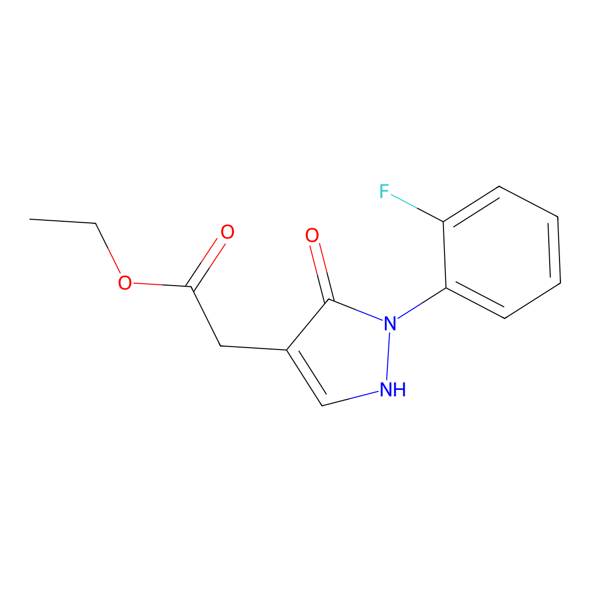 Ethyl 2-[2-(2-fluorophenyl)-3-oxo-2,3-dihydro-1H-pyrazol-4-yl]acetate molecular structure, CAS 2060038-88-0