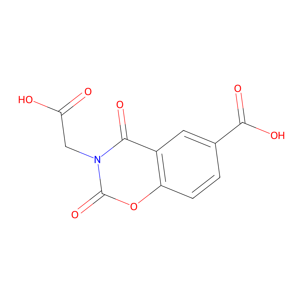 3-(Carboxymethyl)-2,4-dioxo-3,4-dihydro-2H-1,3-benzoxazine-6-carboxylic acid molecular structure, CAS 2060038-89-1